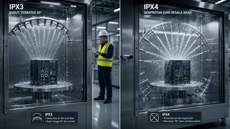 Perbedaan IPX3 dan IPX4: Panduan Standar Uji & Alat Chamber